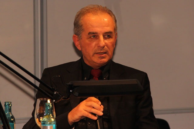 Harri Engelmann bei der Buchpremiere Russenblut in Rostock