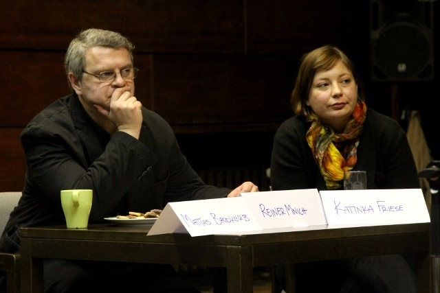 Reiner Mnich und Katinka Friese vom Literaturhaus Rostock