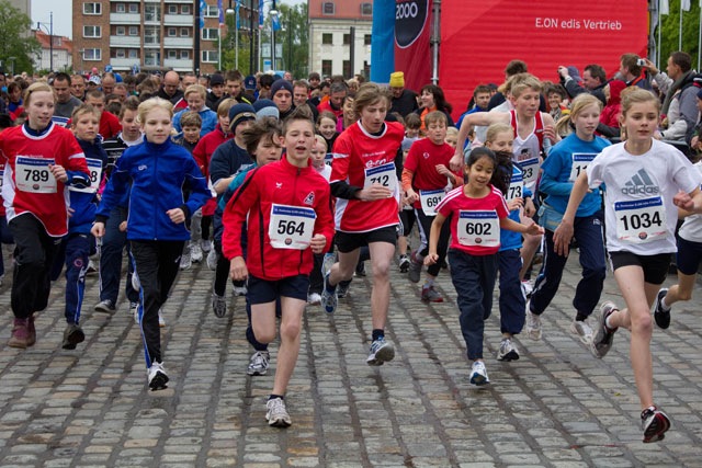 Citylauf Rostock: Start des 3 km Schnupperlaufs