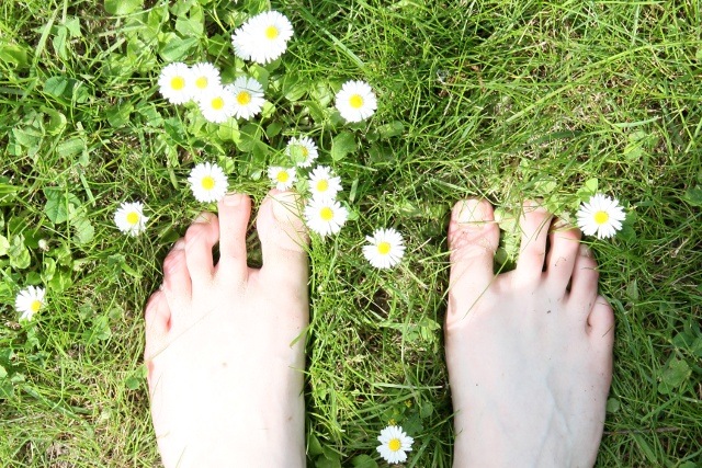 Barfuß zwischen den Gänseblümchen
