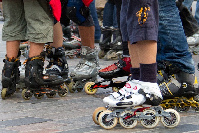 Warten auf den Start der Skaternight Warten auf den Start der Skaternight