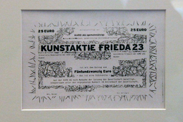 Kunstaktie für die Frieda 23