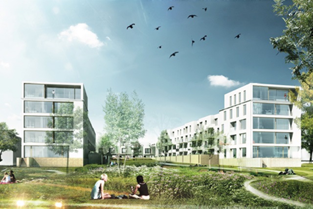 Architekturwettbewerb, Petriviertel - Visualisierung der möglichen Bebauung, die den 1. Preis erhalten hat