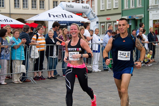Marathonläufer auf dem Neuen Markt Marathonläufer auf dem Neuen Markt