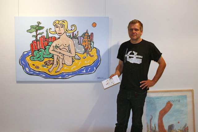 Moritz Götze vor „Die Insel oder vor der Stadt“