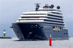 Das Kreuzfahrtschiff „Ilma“ beim Erstanlauf in Warnemünde