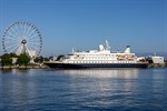Die „SeaDream II“ in Rostock-Warnemünde