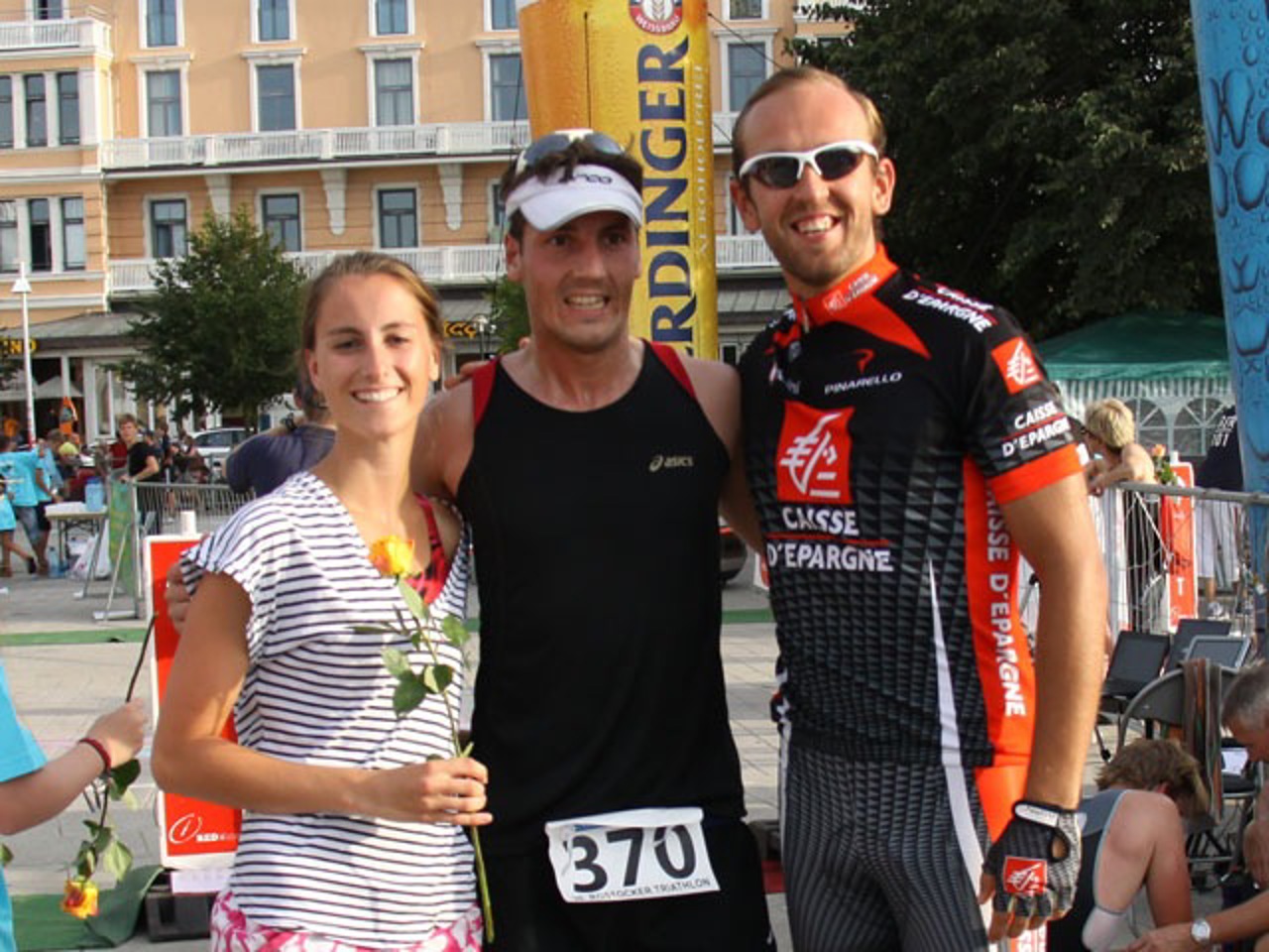 Die Staffel „Mixed Up“ (v. l.): Anne Krause (Schwimmen), Martin Horack (Laufen) und Henning Badrow (Rad)