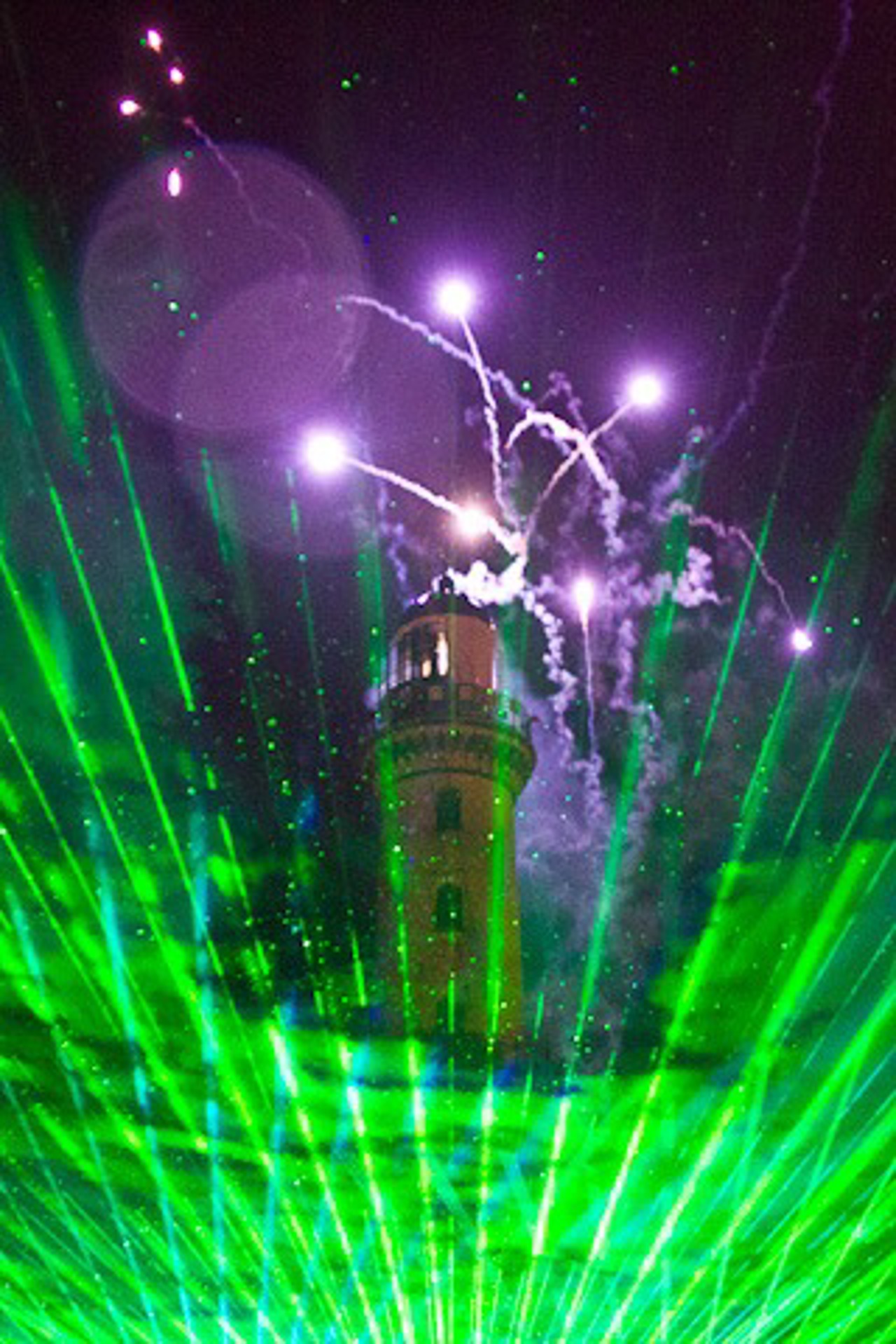 Lasershow am Leuchtturm