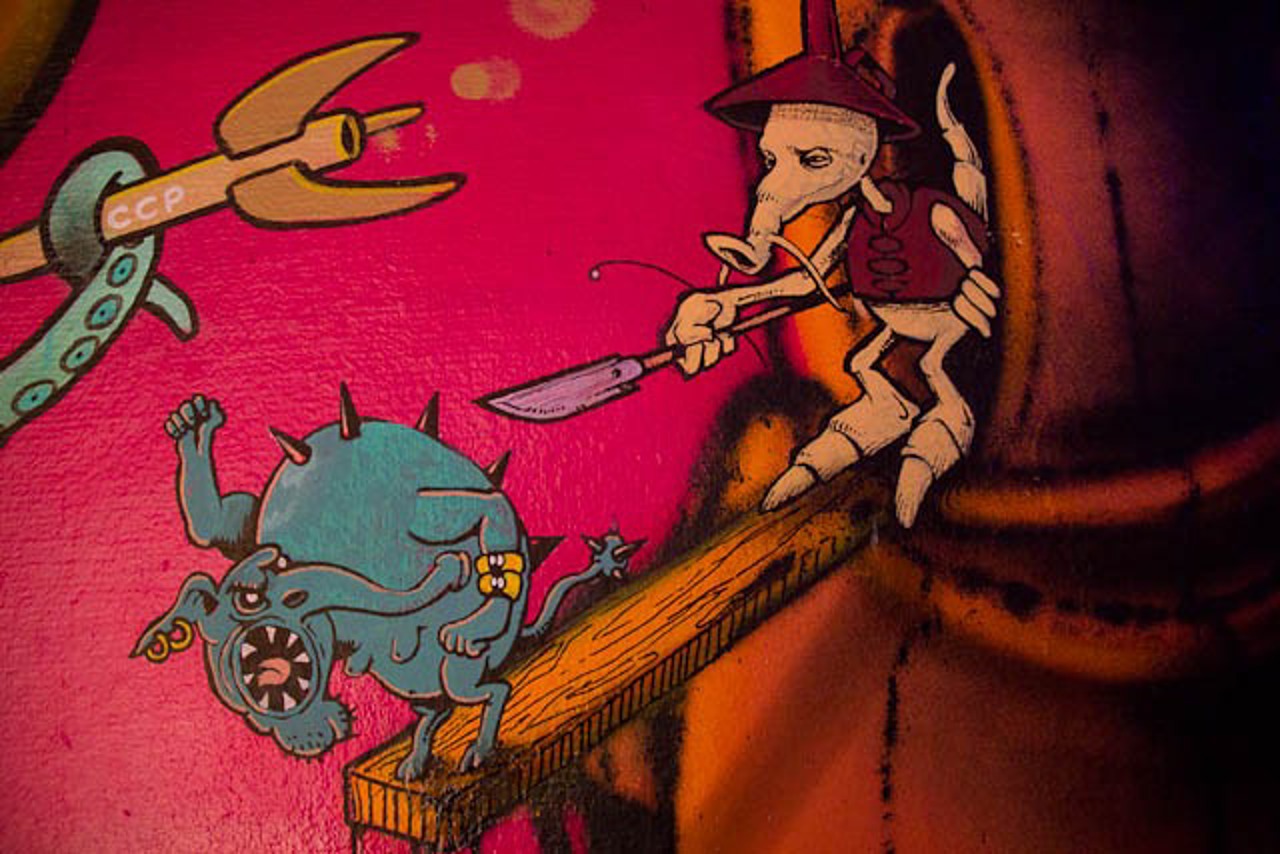 Detail des Graffitis der Space Pirates und Modus im PWH