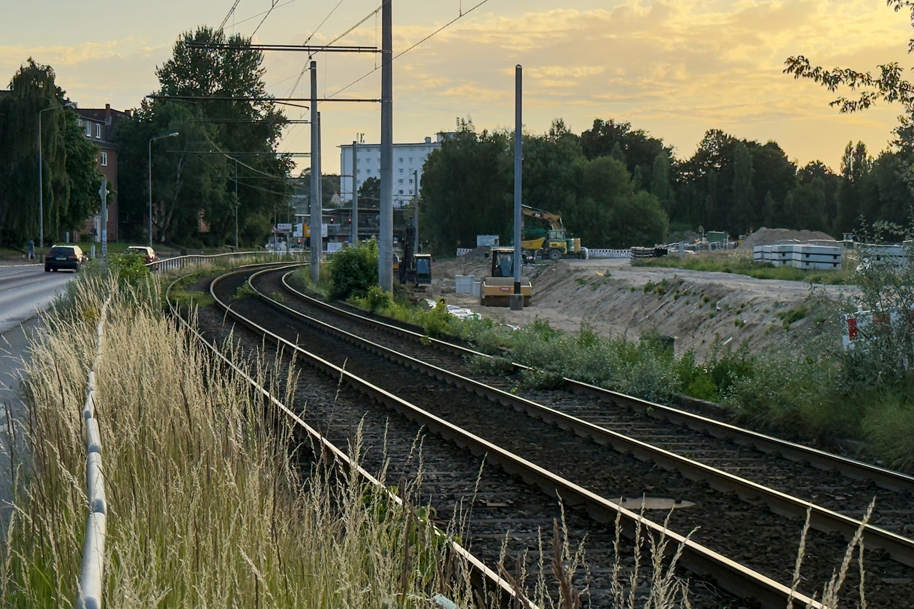 Bauarbeiten der RSAG am Werftdreieck
