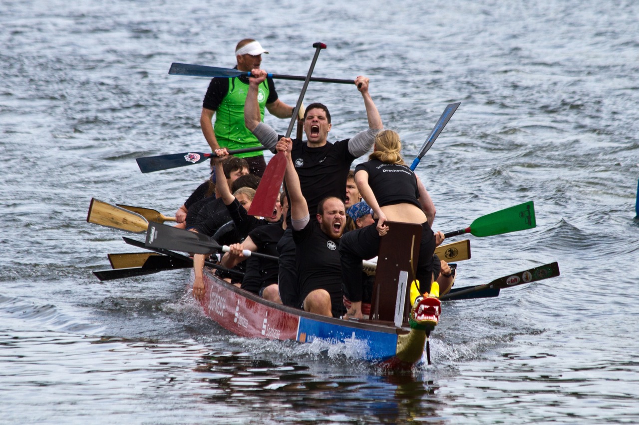 Seebären Uni Rostock nach dem finalen Zieleinlauf
