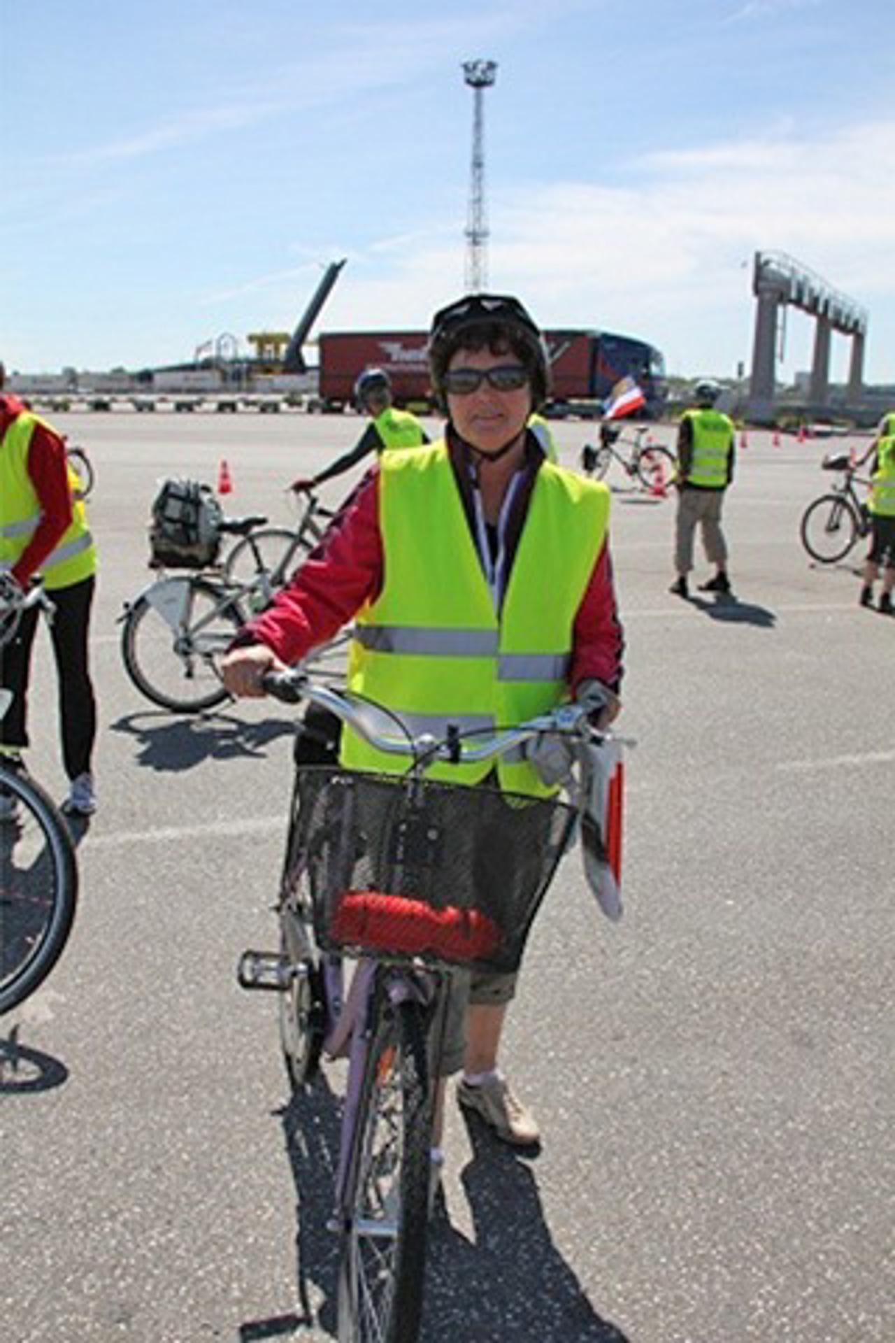 Pamela, Bibliothekarin aus Australien, beim  Cycling for libraries