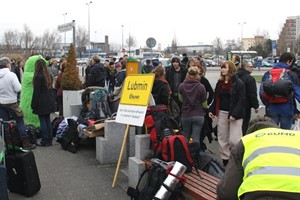 Demo Klimaschutz: Rostock Hauptbahnhof