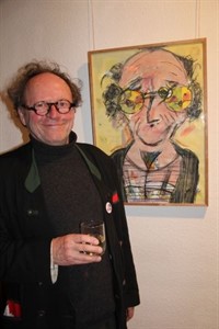Feliks Büttner neben seinem Bild "Selbst" Feliks Büttner neben seinem Bild "Selbst"