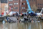 gesunkene Vagel Grip im Stadthafen Rostock