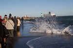 Sturmflut an der Warnemünder Westmole