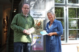 Thomas Werner vom Amt für Kultur und Denkmalpflege und Christiane Lamberz von der Galerie Klosterformat Thomas Werner vom Amt für Kultur und Denkmalpflege und Christiane Lamberz von der Galerie Klosterformat