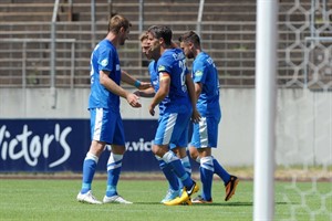 Hansa Rostock - SV Elversberg: Freude nach dem 1:0