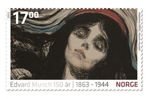 Edvard-Munch-Briefmarke - Madonna (1895)