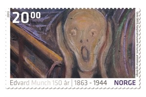 Edvard-Munch-Briefmarke - Schrei (1893) Edvard-Munch-Briefmarke - Schrei (1893)