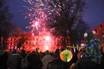 Uni in Flammen zum Start der Rostocker Lichtwoche