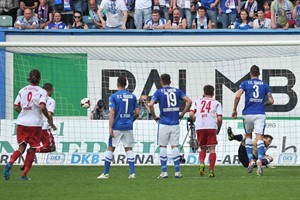 Ein Foulelfmeter sorgte im Spiel Hansa Rostock - RB Leipzig für die Entscheidung Ein Foulelfmeter sorgte im Spiel Hansa Rostock - RB Leipzig für die Entscheidung
