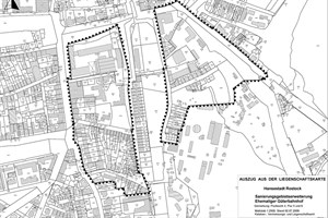 Lageplan des Ehemaligen Gueterbahnhof (Quelle: Hansestadt Rostock)