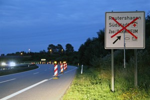 Die Abfahrten Schutow und Reutershagen auf der B103 (Westzubringer zur A20) werden bis Ende Oktober saniert