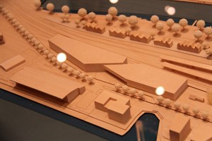 Geplante Parkhäuser hinter dem Kreuzfahrtterminal auf der Warnemünder Mittelmole