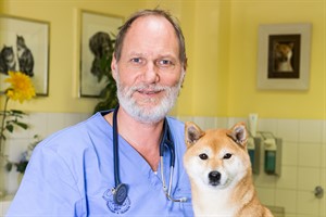 Tierklinik Rostock hat Rezertifizierung des Gütesiegels GVP geschafft - Dr. Jens-Christian Rudnick mit Patient (Foto: Tierklinik Rostock)