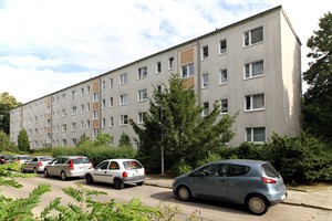 Aktuell hat das Wiro-Wohnhaus in der Majakowskistraße 34-37 noch vier Geschosse