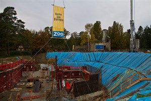 Baugrube im Zoo Rostock: Hier entsteht die neue Eisbärenanlage Polarium