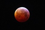 Blutmond während der Mondfinsternis am 21. Januar 2019 in Rostock