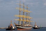 Segelschulschiff „Kruzenshtern“ (Russland) in Warnemünde