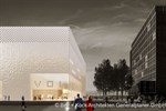 Theaterneubau Rostock - 3. Platz, Ansicht von der Langen Straße (Entwurf: Bez + Kock Architekten Generalplaner GmbH, Stuttgart)